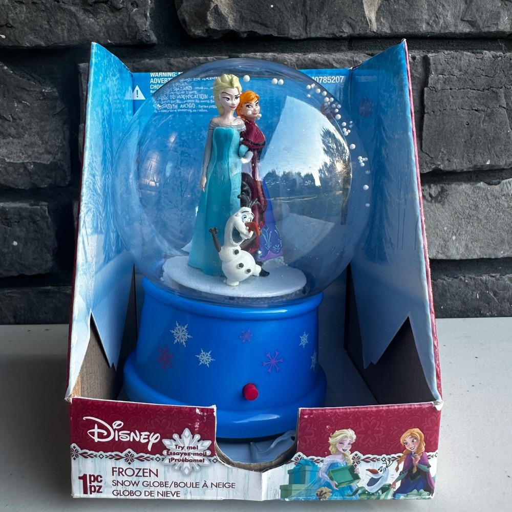 Disney Frozen Elsa & Anna Winter Wonders Gemmy Musical Waterless Snow Globe 6"
